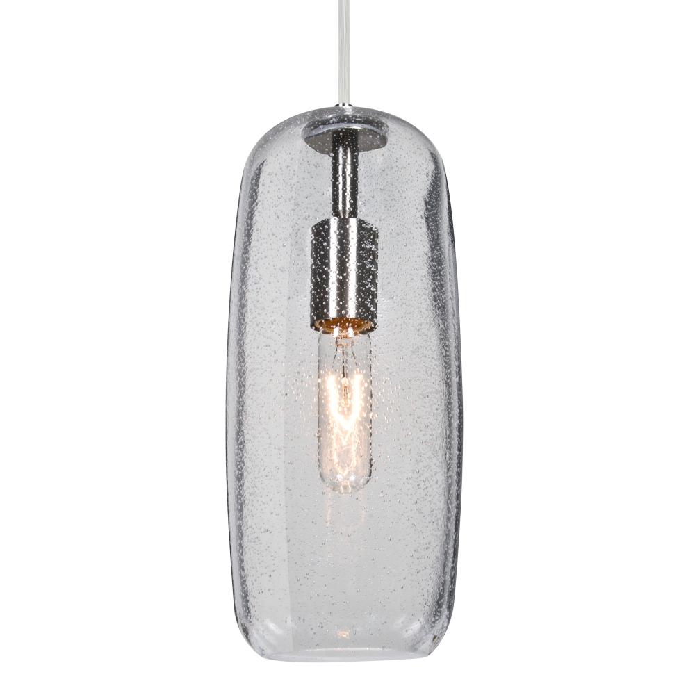 Besa, Pinot 13 Cord Pendant, Clear Bubble, Satin Nickel FInish 1x60W Incandescent, 15