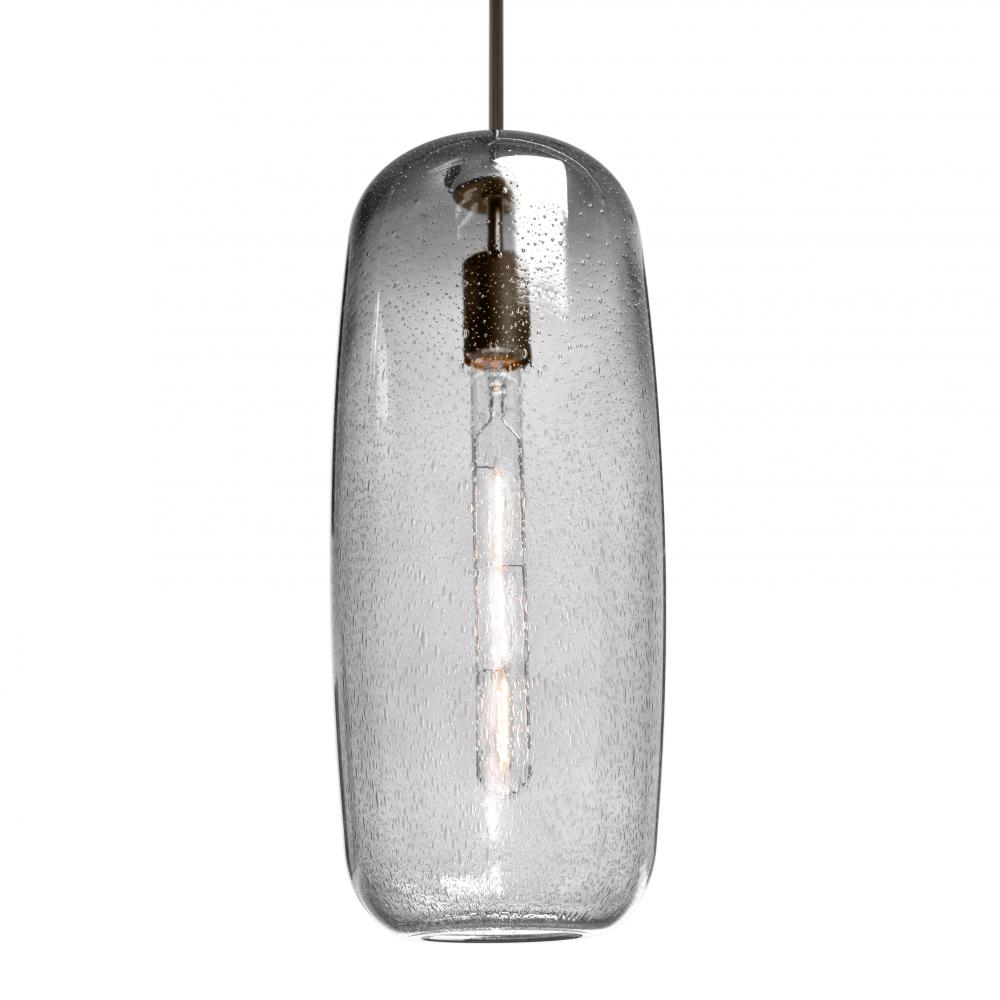 Besa, Pinot 18 Cord Pendant, Clear Bubble, Bronze FInish 1x60W Incandescent