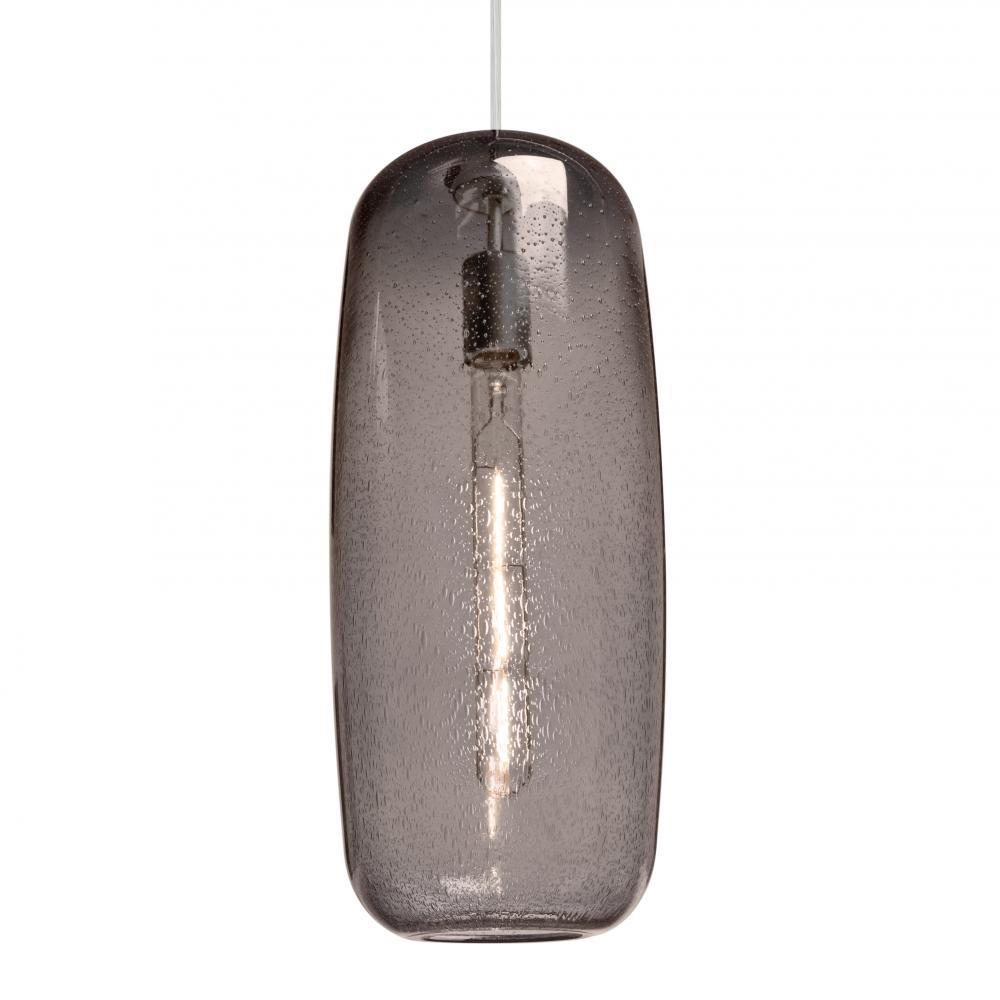 Besa, Pinot 18 Cord Pendant, Smoke Bubble, Satin Nickel FInish 1x40W LED Filament