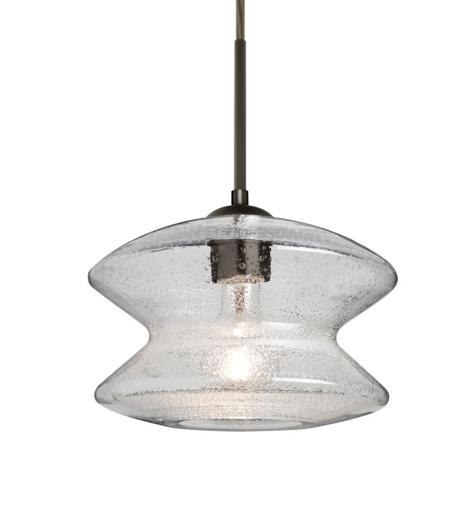 Besa, Zen Cord Pendant, Clear Bubble, Bronze Finish, 1x60W Medium Base