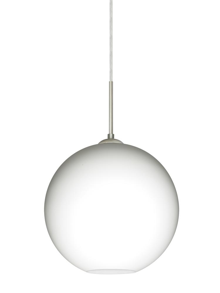 Besa Coco 10 Pendant, Opal Matte, Satin Nickel Finish, 1x60W Medium Base