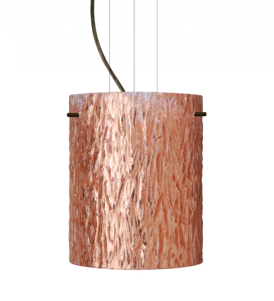 Besa Pendant Tamburo 8 Bronze Stone Copper Foil 1x100W Medium Base