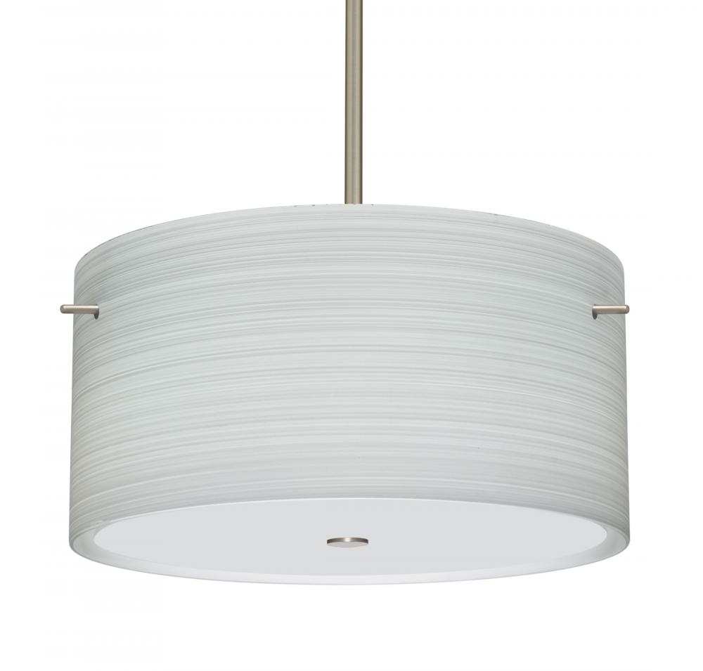 Besa Stem Pendant Tamburo 16 Satin Nickel Chalk 3x100W Medium Base