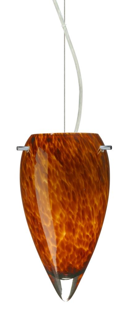 Besa Juli Cable Pendant Amber Cloud Satin Nickel 1x100W Medium Base