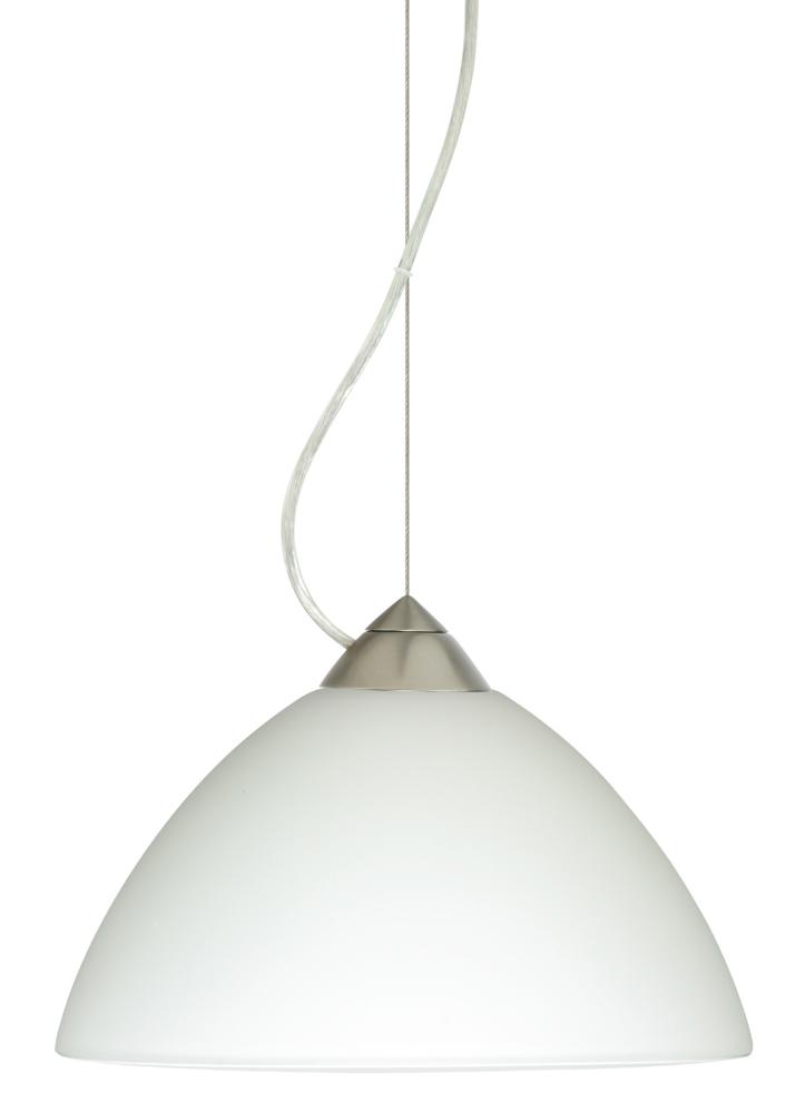 Besa Tessa LED Cable Pendant White Satin Nickel 1x9W LED