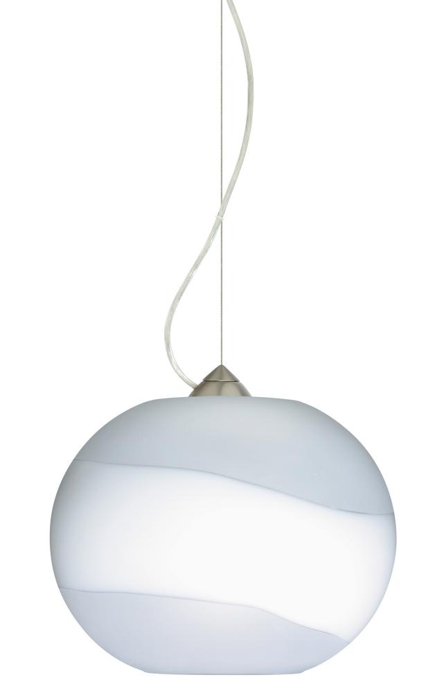 Besa Luna LED Pendant Opal Frost Satin Nickel 1x9W LED