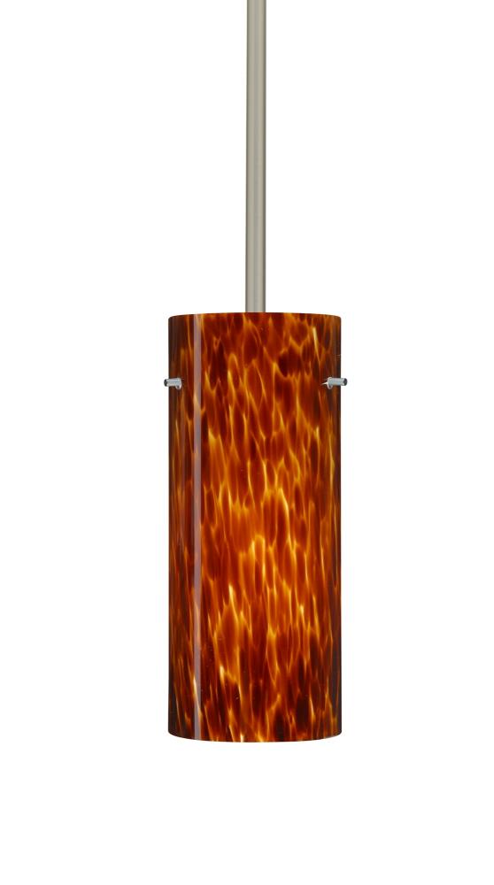 Besa Stilo 10 LED Pendant Amber Cloud Satin Nickel 1x9W LED