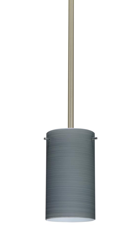 Besa Stem Stilo 7 Pendant Satin Nickel Titan 1x40W B10 Med, 15Ft. Cord