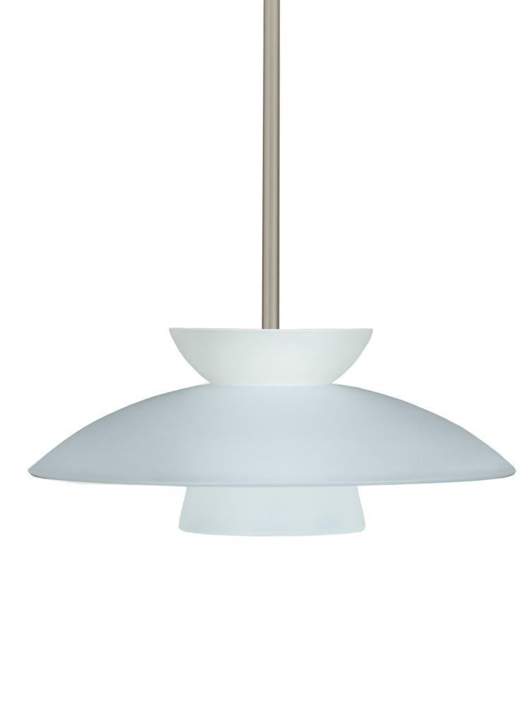 Besa Trilo 15 Stem Pendant Satin Nickel Frost 1x75W Medium Base