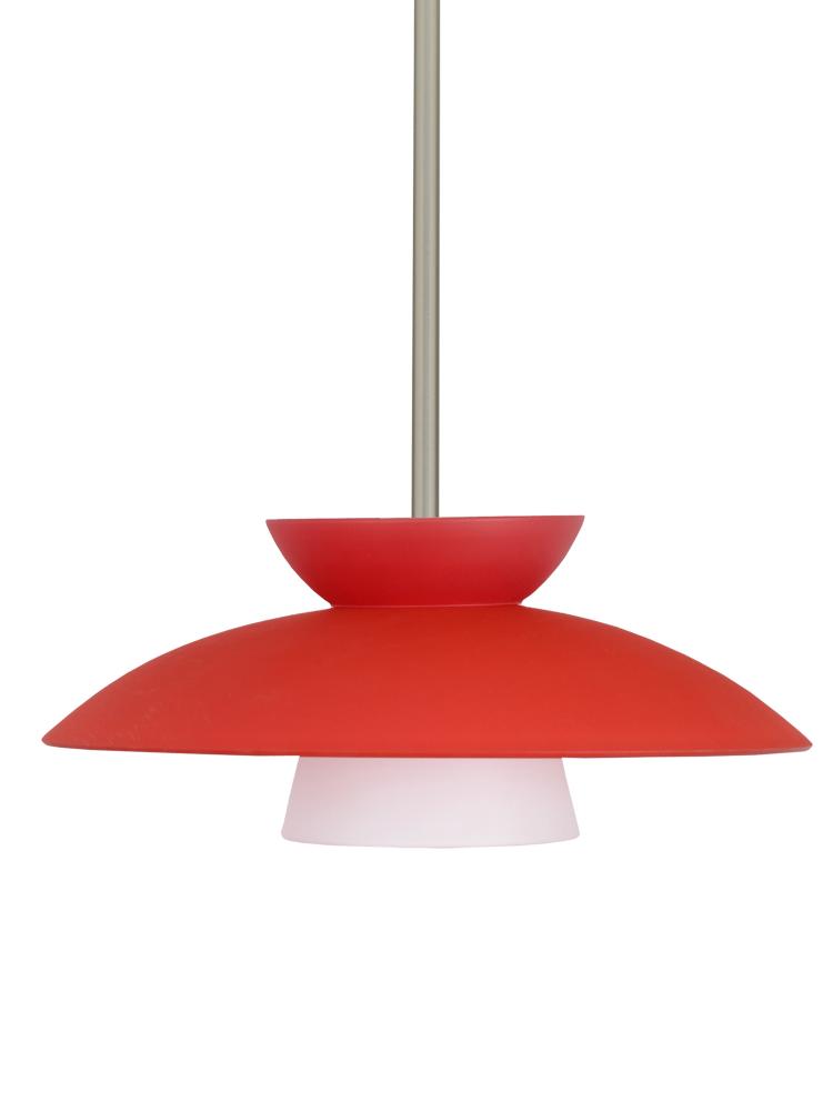 Besa Trilo 15 Pendant Red Matte Satin Nickel 1x9W LED