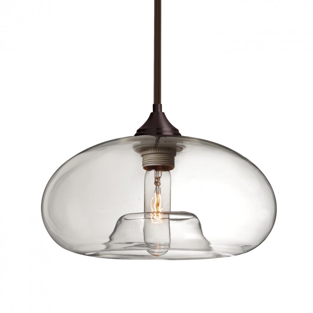 Besa Stem Pendant Bana Bronze Clear 1x60W Medium Base, 15Ft. Cord