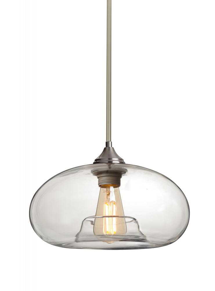 Besa Stem Pendant Bana Satin Nickel Clear 1x4W LED Filament