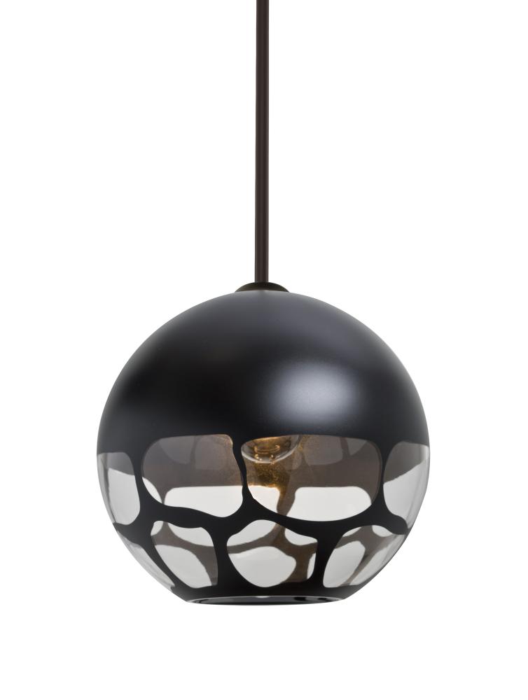 Besa, Rocky Stem Pendant, Black, Bronze Finish, 1x60W Medium Base