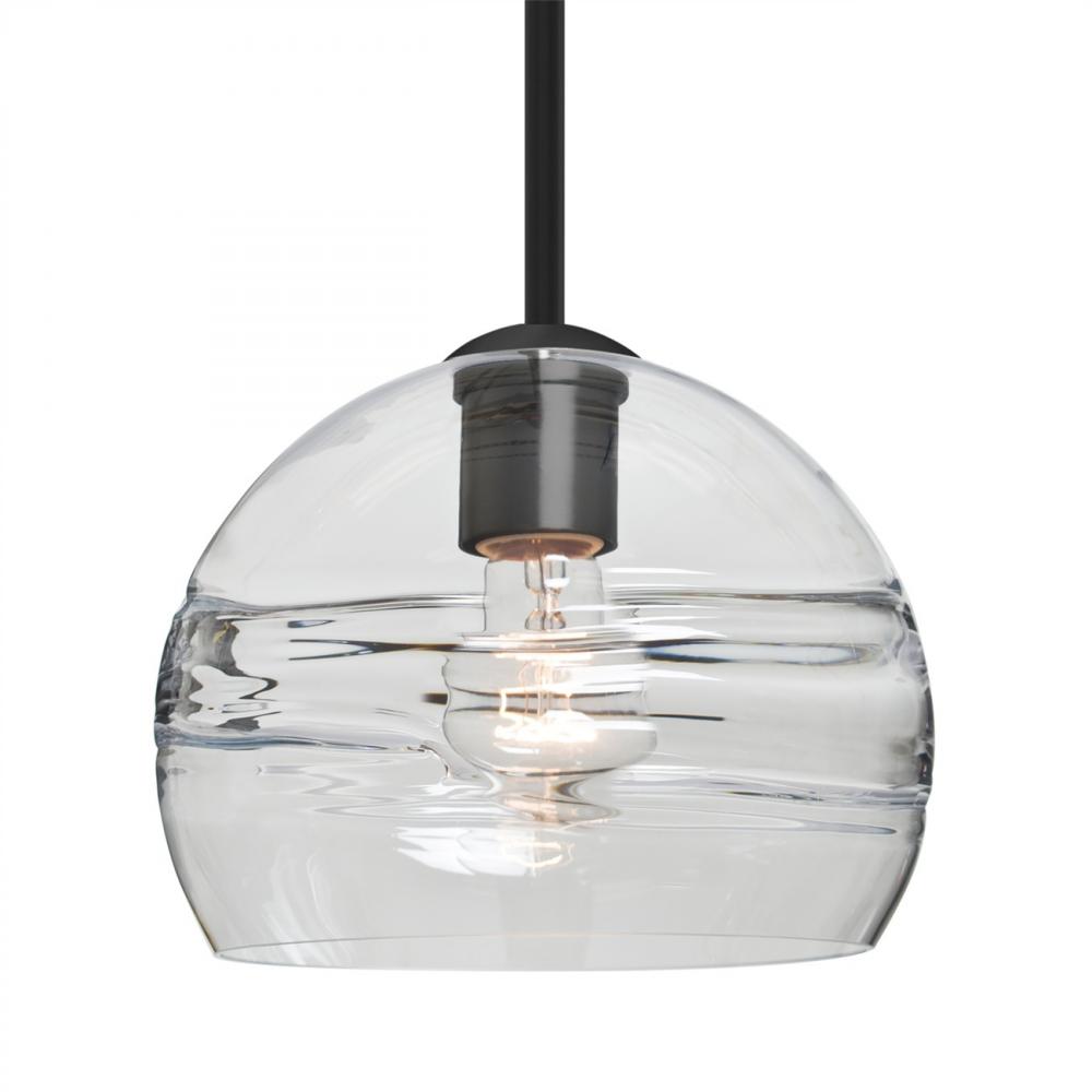 Besa Spirit 8 Pendant, Clear, Black Finish, 1x60W MAX E26 Base