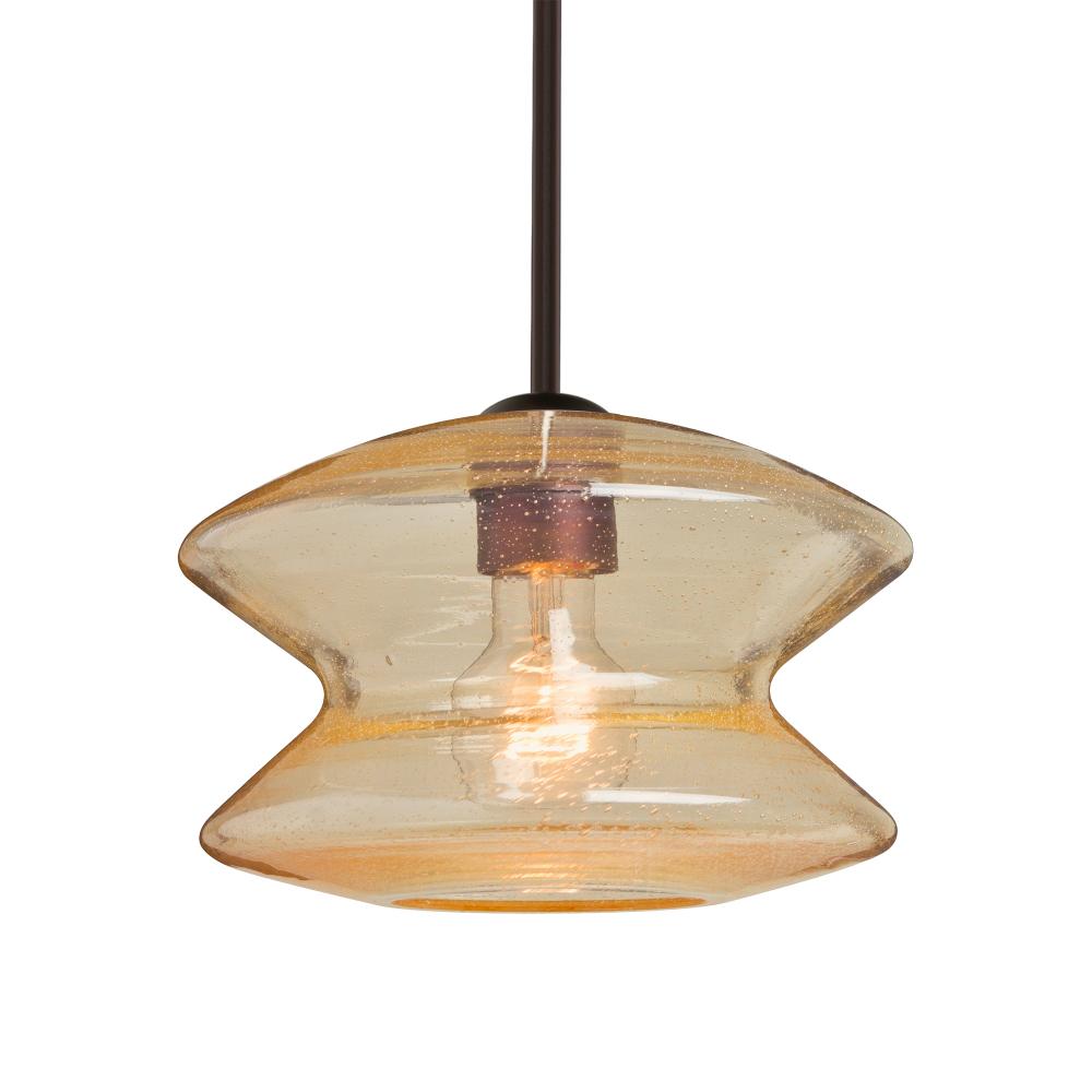 Besa, Zen Stem Pendant , Gold Bubble, Bronze Finish, 1x60W Medium Base, 15Ft. Cord