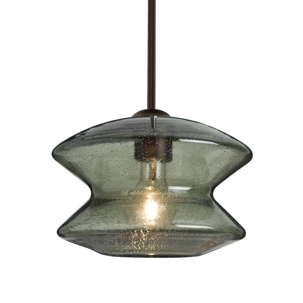 Besa, Zen Stem Pendant , Moss Bubble, Bronze Finish, 1x60W Medium Base, 15Ft. Cord