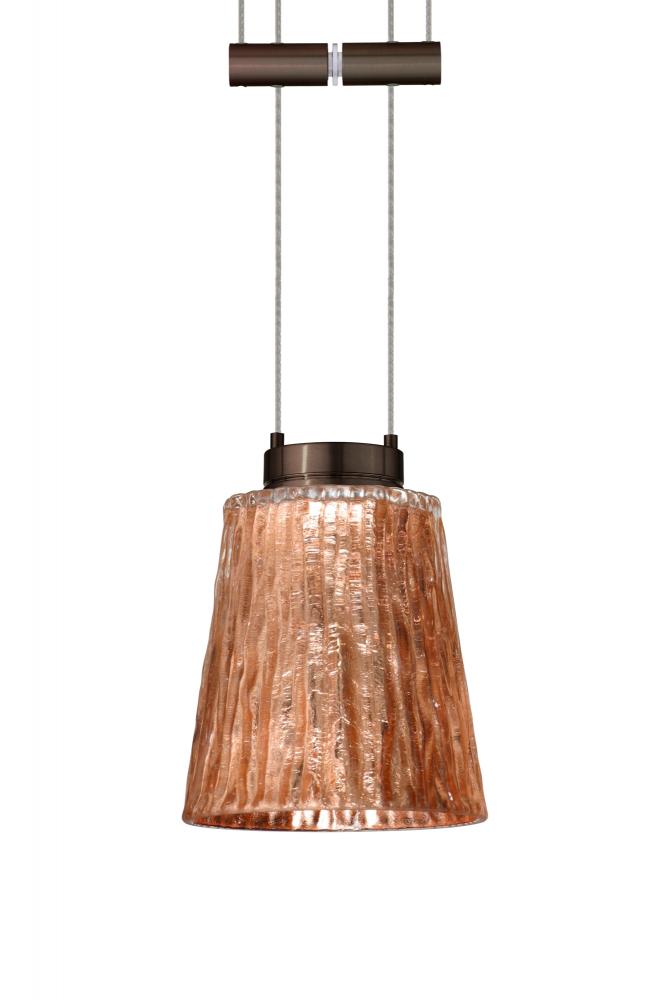 Besa Pendant Nico 4 Bronze Stone Copper Foil 1x35W Halogen