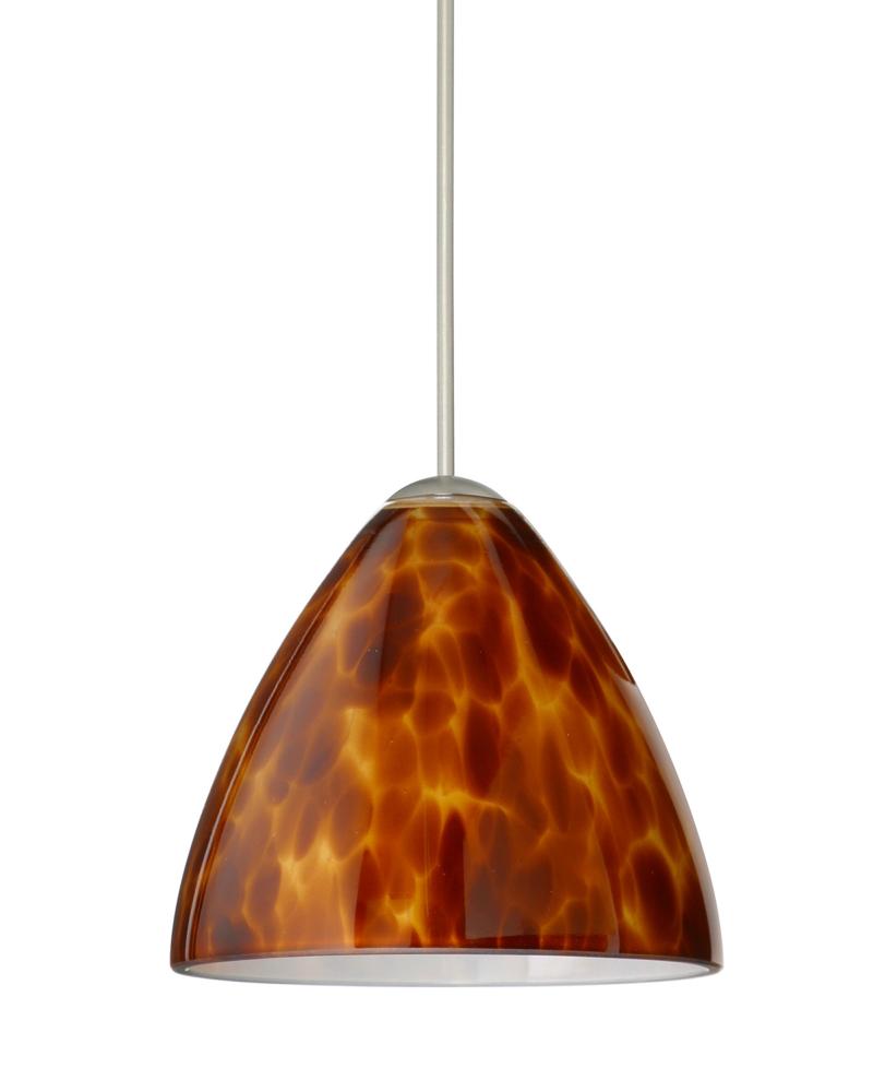 Besa Pendant Mia Satin Nickel Amber Cloud 1x50W Halogen