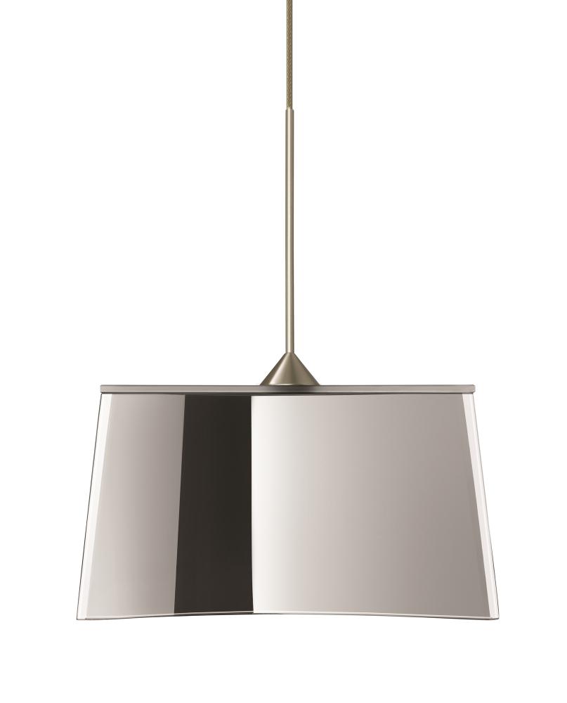 Besa Groove Pendant Mirror-Frost Satin Nickel 1x5W LED