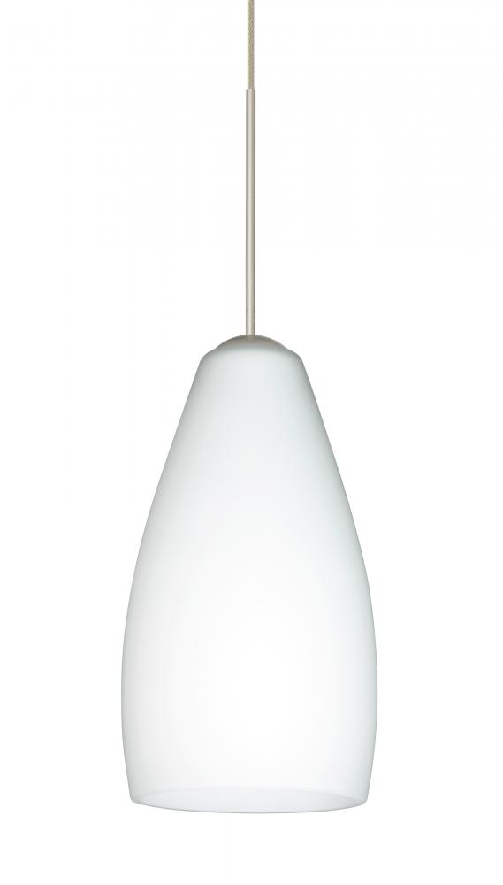 Besa Pendant Karli Satin Nickel Opal Matte 1x50W Halogen, 15Ft. Cord