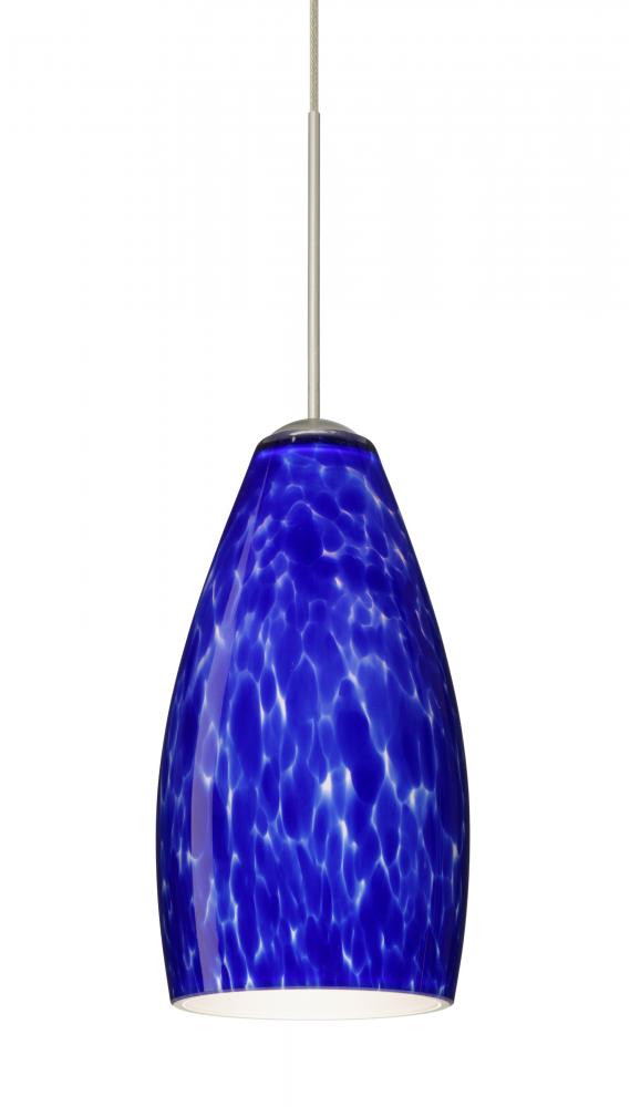 Besa Pendant Karli Satin Nickel Blue Cloud 1x5W LED, 15Ft. Cord