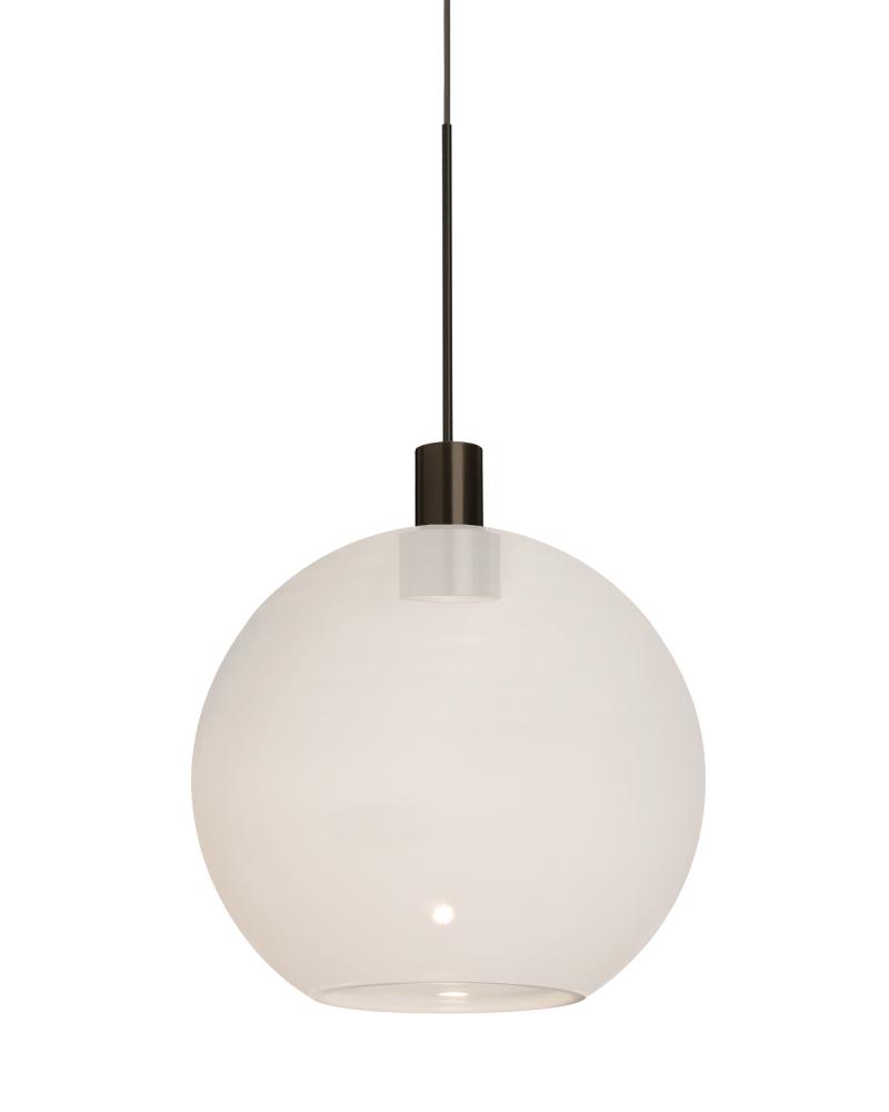 Besa, Newton 8 Cord Pendant, Milky White, Bronze Finish, 1x3W LED