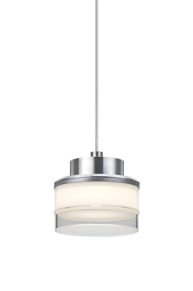 Besa, Pivot Cord Pendant, Opal Glossy/Clear, Satin Nickel Finish, 1x3W LED