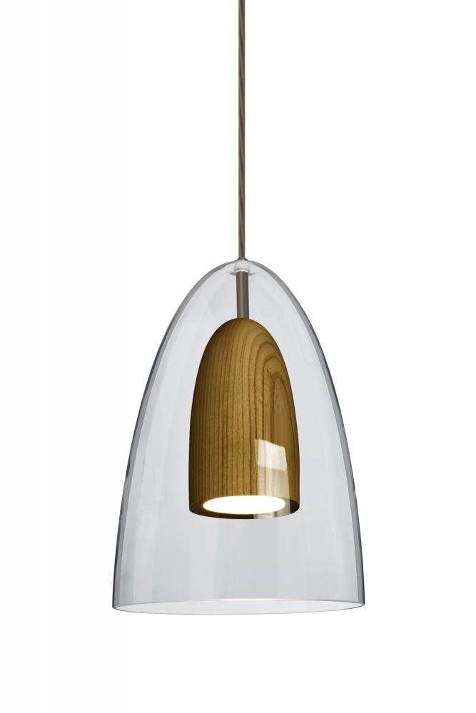 Besa, Dano Cord Pendant, Clear/Medium, Bronze Finish, 1x9W LED