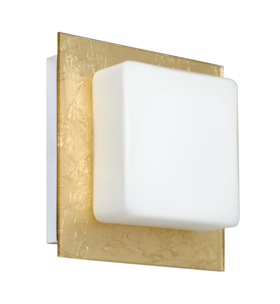 Besa Wall Alex Chrome Opal/Gold Foil 1x5W LED