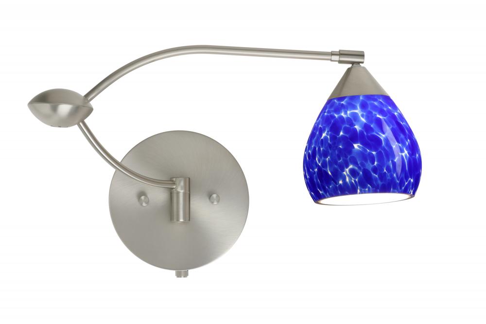 Besa Wall Tay Tay Satin Nickel Blue Cloud 1x50W Halogen Gy6.35