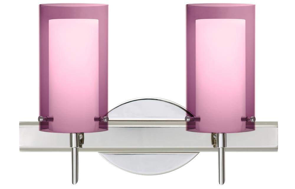 Besa Pahu 4 Wall 2SW Transparent Amethyst/Opal Chrome 2x40W G9