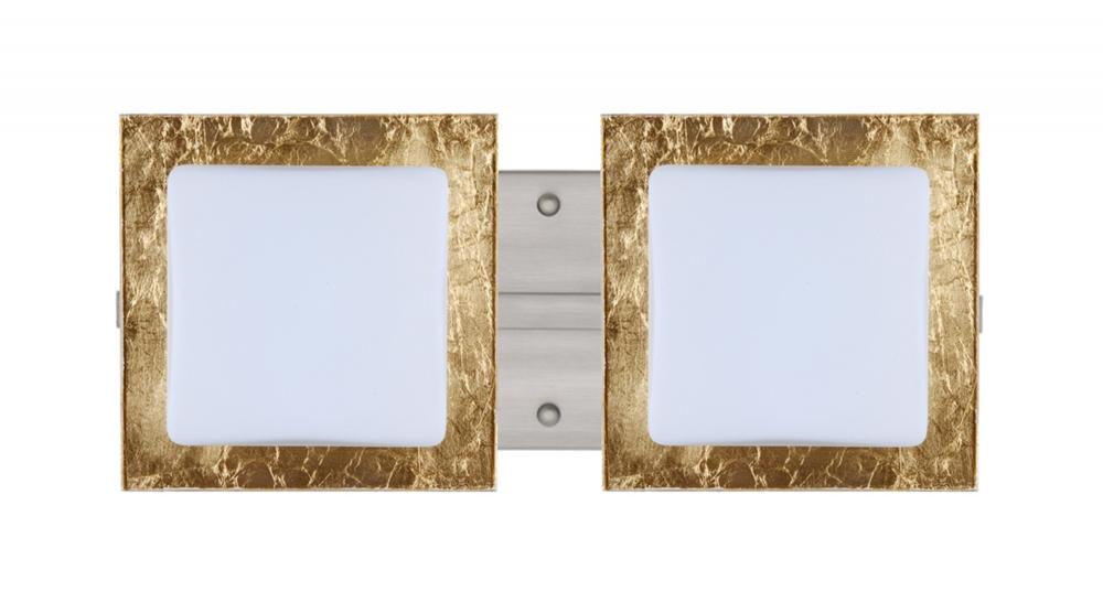 Besa Wall Alex Satin Nickel Opal/Gold Foil 2x50W G9