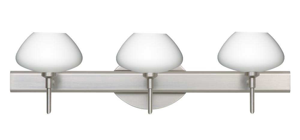 Besa Wall Peri Satin Nickel Opal Matte 3x5W LED