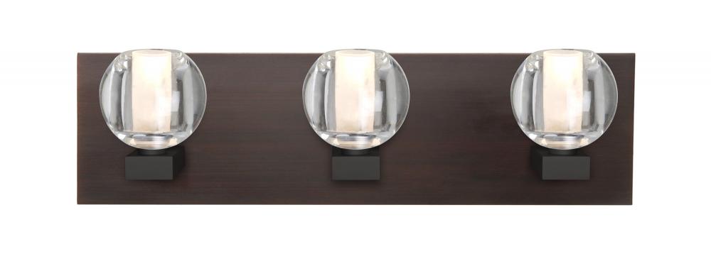 Besa, Boca Vanity, Clear, Bronze Finish, 3x40W Halogen