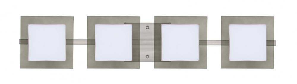 Besa Wall Alex Satin Nickel Opal/Smoke 4x5W LED