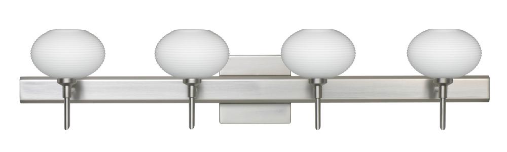 Besa Wall With SQ Canopy Lasso Satin Nickel Opal Matte 4x5W LED