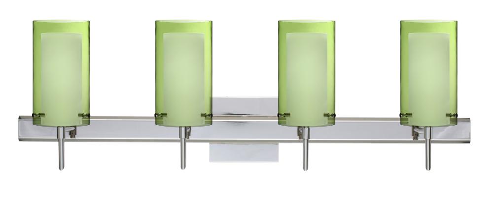 Besa Pahu 4 Wall With SQ Canopy 4SW Transparent Olive/Opal Chrome 4x40W G9