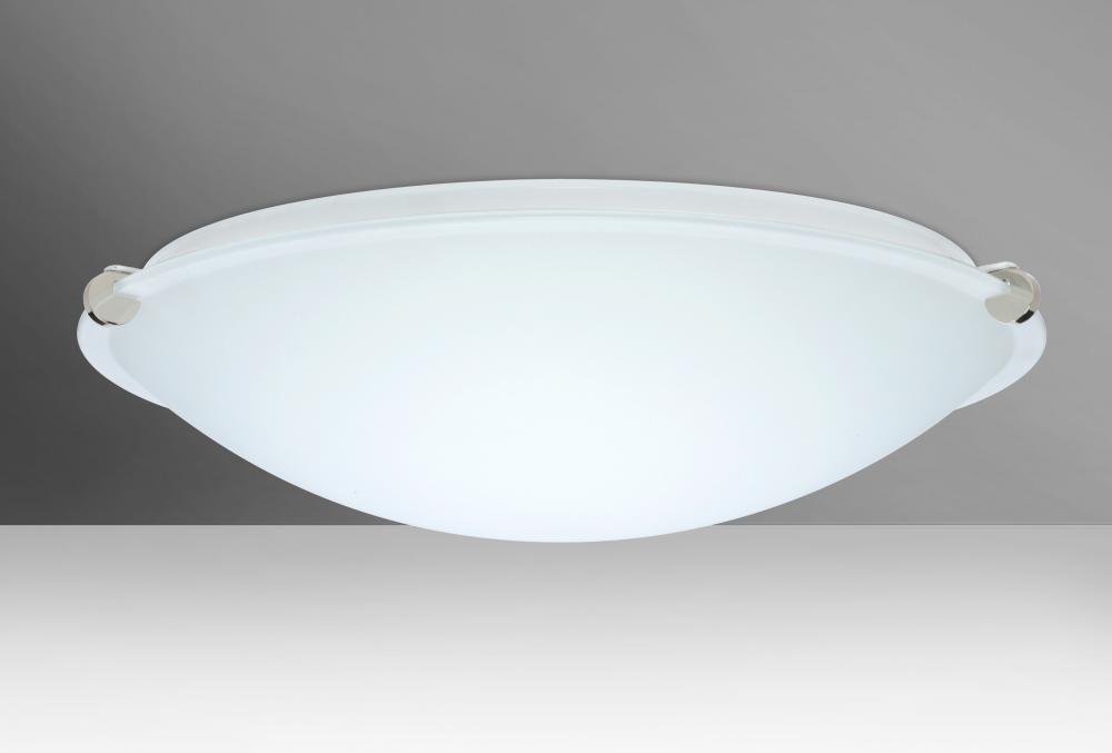 Besa Ceiling Trio 20 Polished Nickel White 3x11W LED