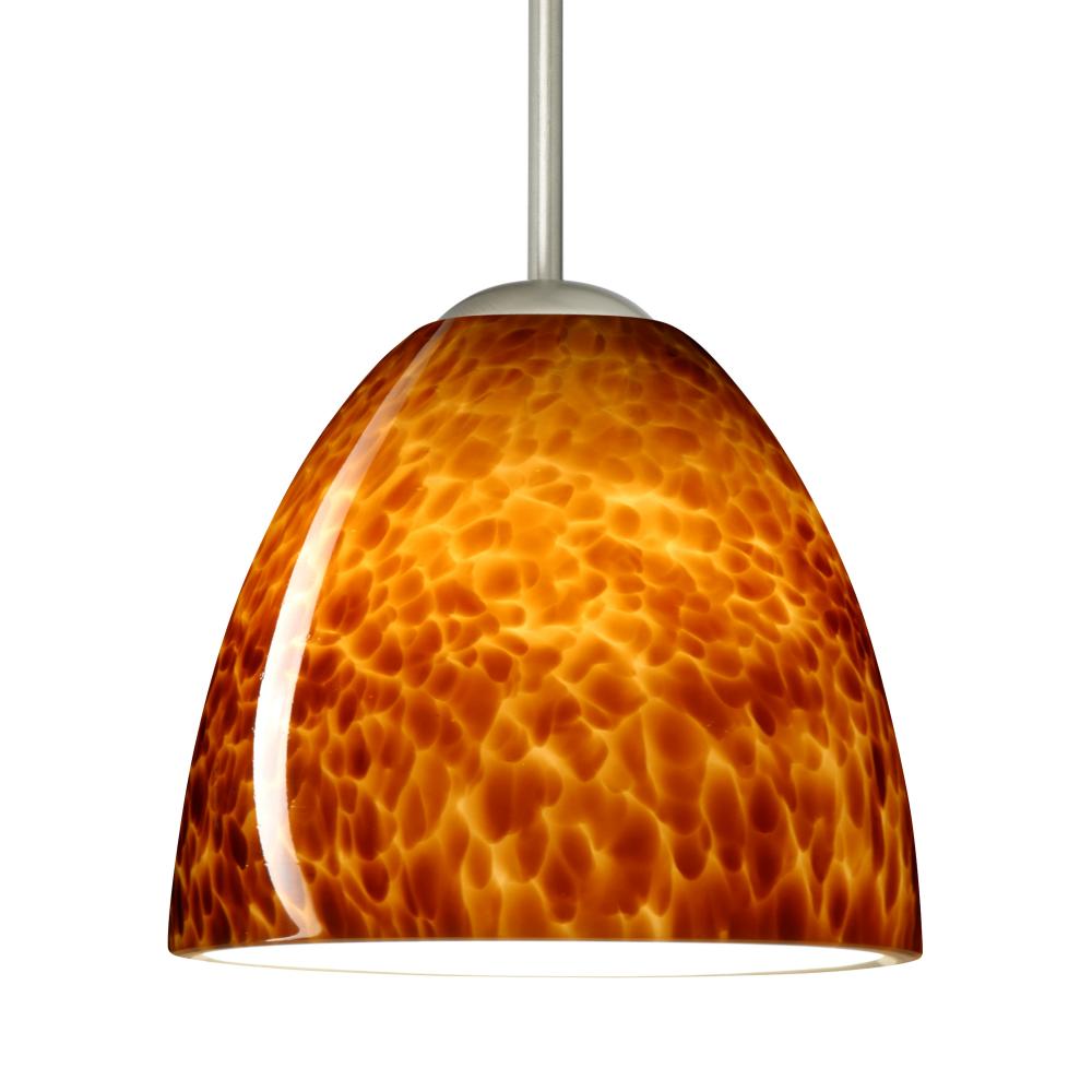 Besa Sasha Pendant For Multiport Canopy Satin Nickel Amber Cloud 1x50W B10 Med