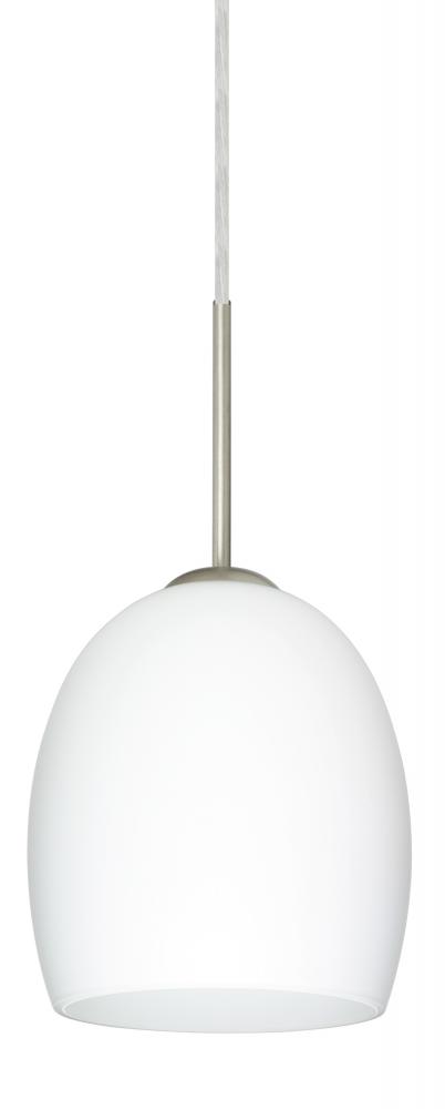 Besa Lucia Pendant For Multiport Canopy Satin Nickel Opal Matte 1x75W Medium Base