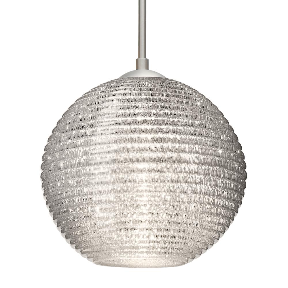 Besa Kristall 8 Pendant For Multiport Canopy Satin Nickel Glitter 1x75W Medium Base,