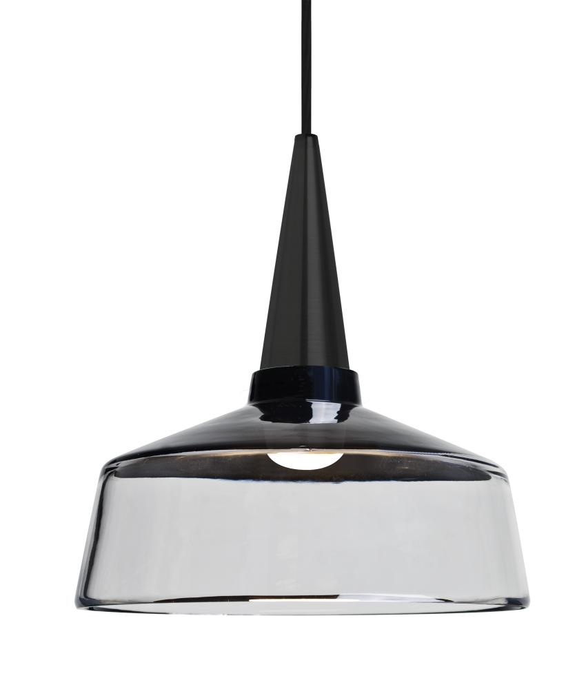 Besa, Baron 10 Cord Pendant for Mulitport Canopy, Black/Clear, Black Finish, 1x9W LED