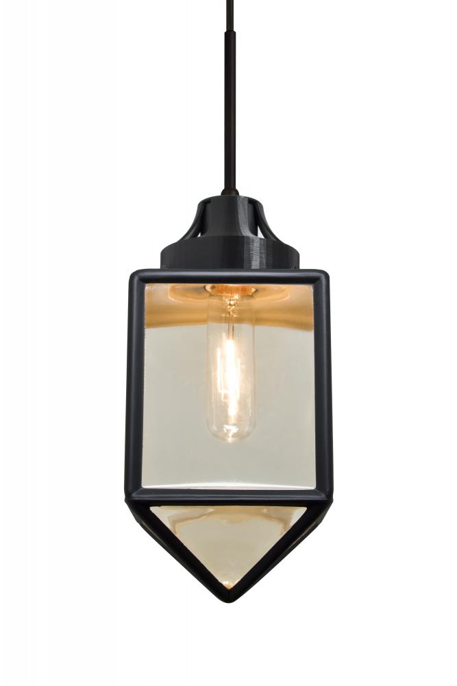 Besa, Bravo Cord Pendant For Multiport Canopy, Black/Gold Bubble, Black Finish, 1x60W