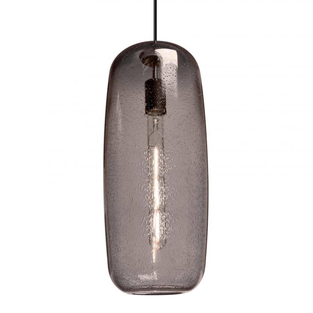 Besa, Pinot 18 Cord Pendant for Mulitport Canopy, Smoke Bubble, Black FInish 1x60W In