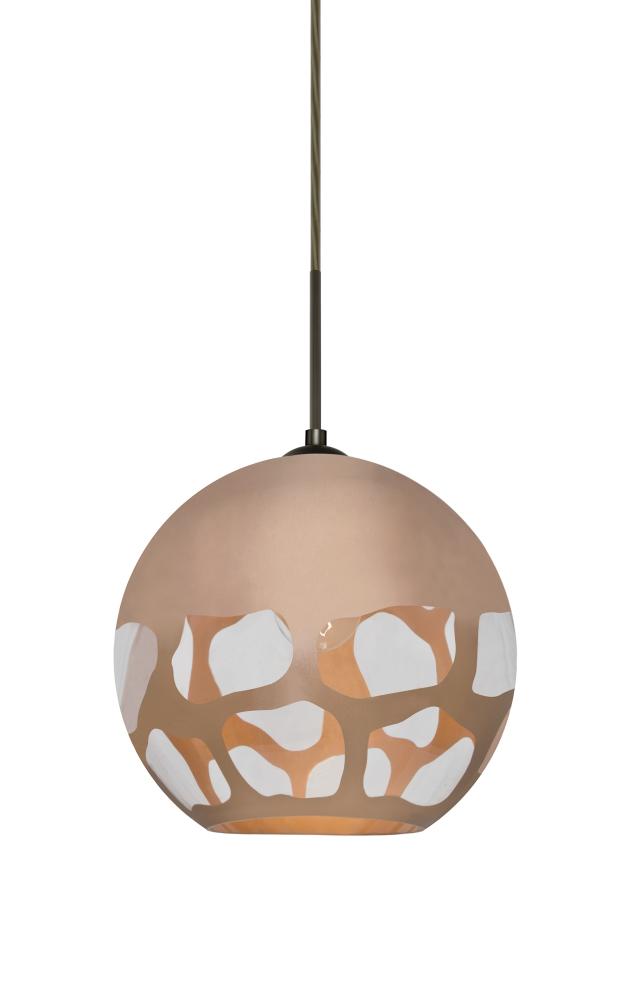 Besa, Rocky Cord Pendant For Multiport Canopies, Copper, Bronze Finish, 1x60W Medium