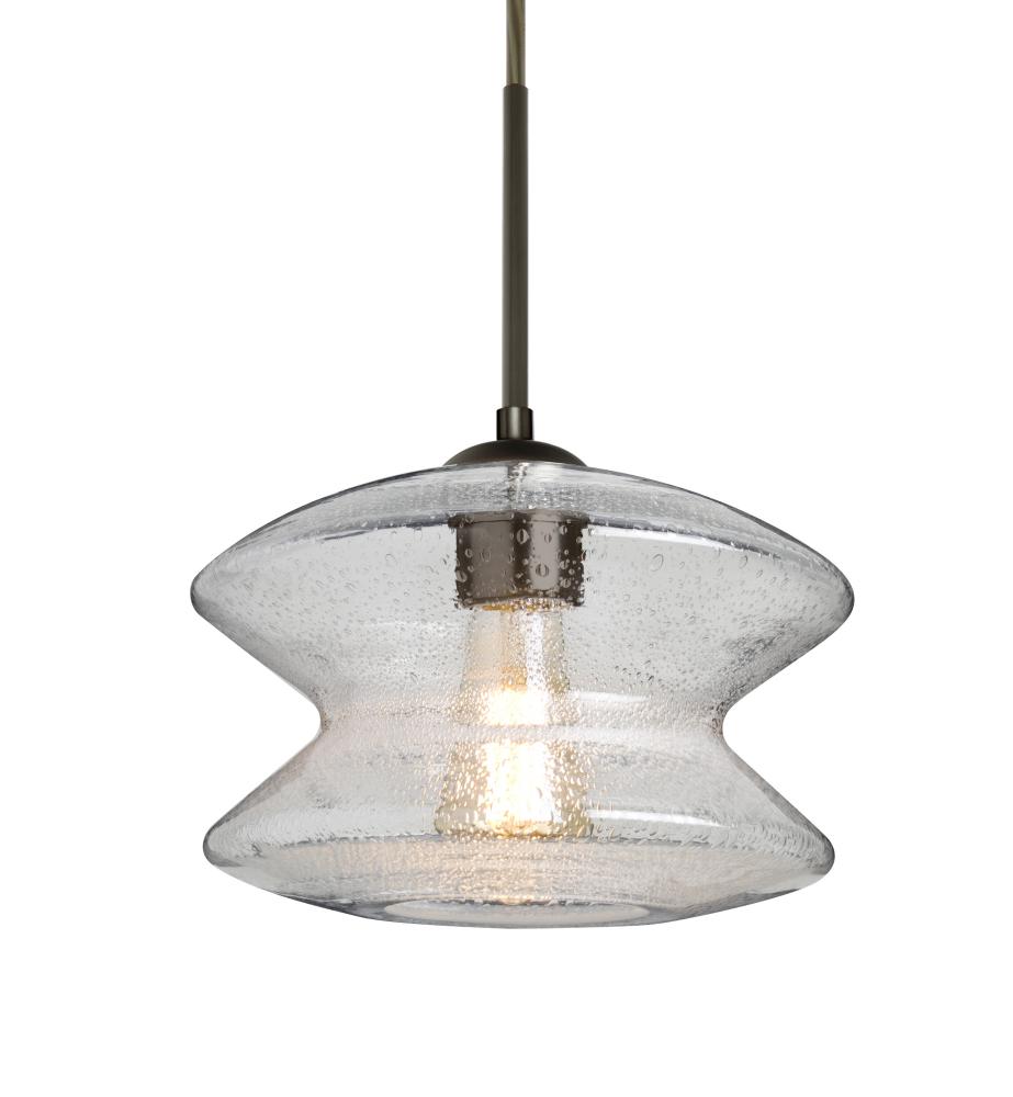 Besa, Zen Cord Pendant For Multiport Canopy, Clear Bubble, Bronze Finish, 1x8W LED Fi