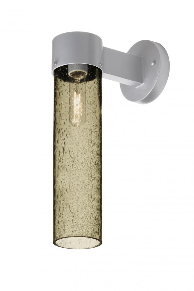 Besa, Juni 16 Outdoor Sconce, Latte Bubble, Silver Finish, 1x60W Medium Base