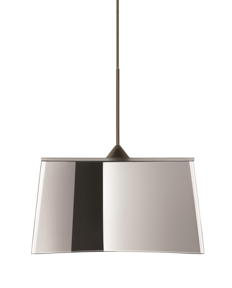 Besa Groove Pendant Mirror-Frost Bronze 1x50W Halogen