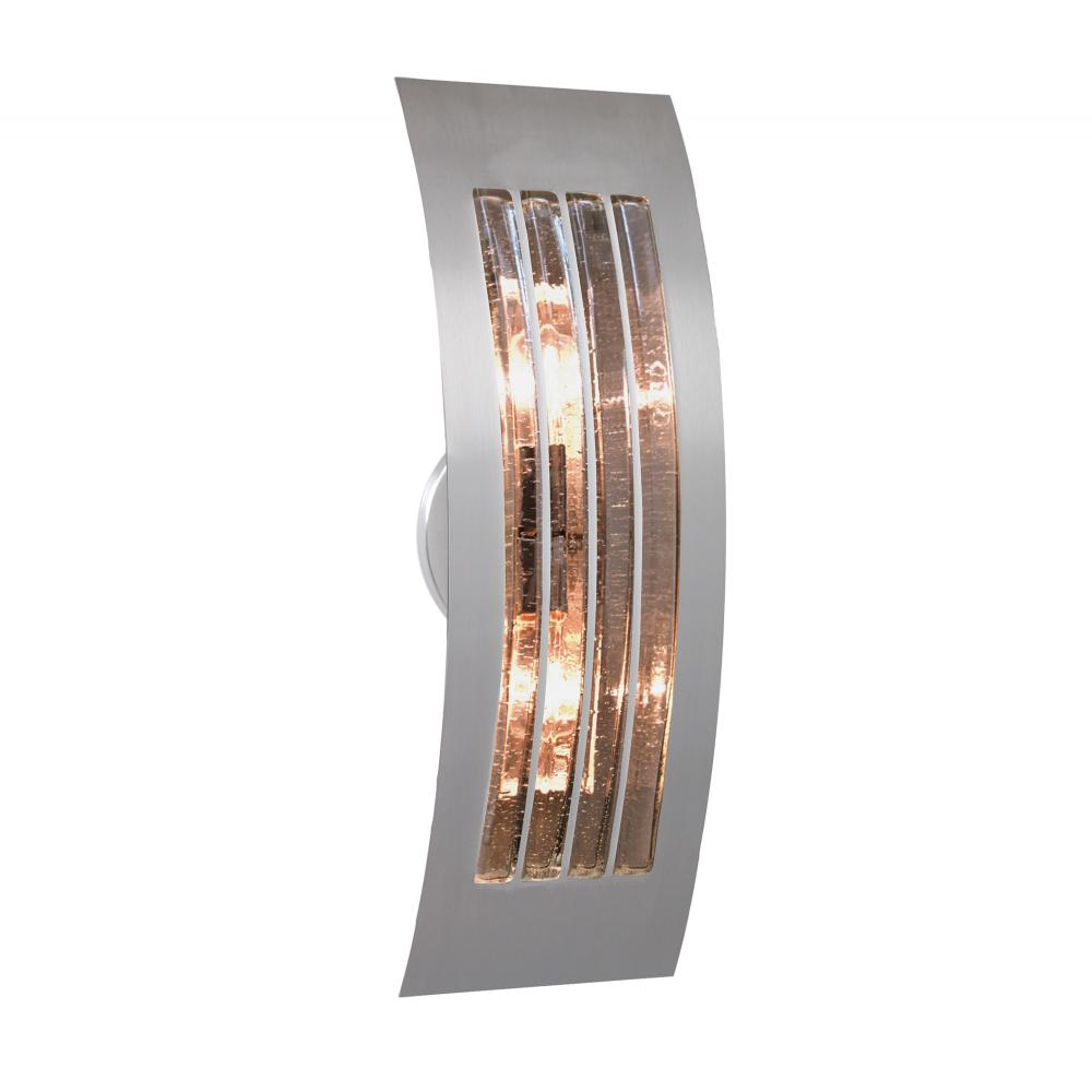 Besa, Sail Wall Sconce,Smoke Bubble, Silver Finish, 2x5W LED Filament