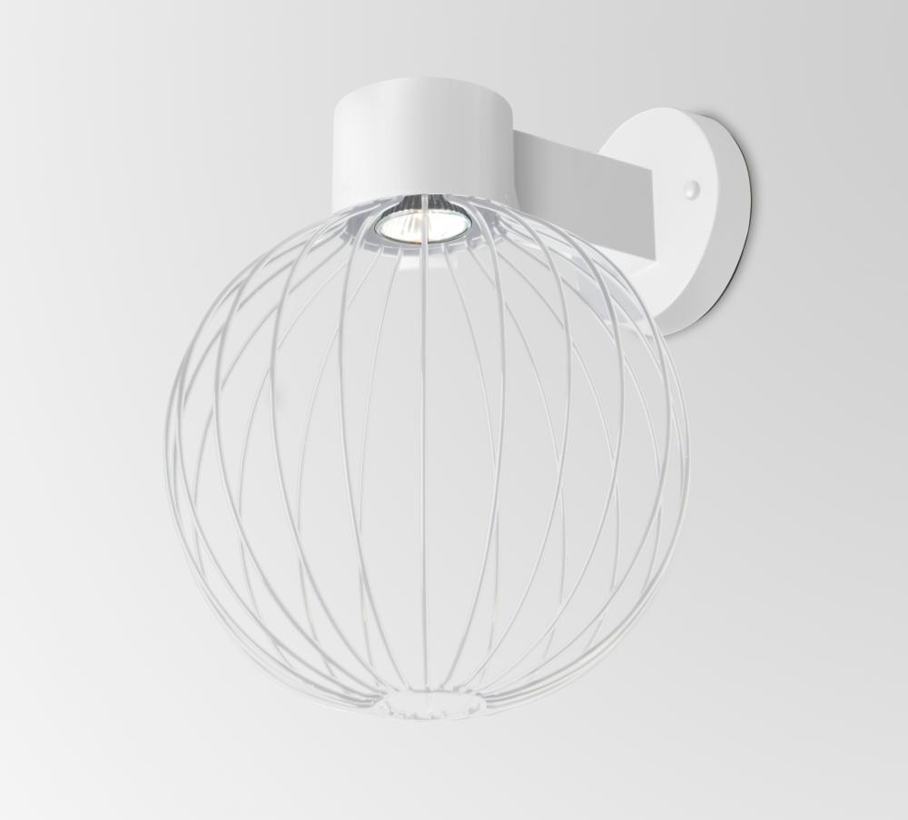 Besa, Sultana Globe Wall Sconce, White Finish, 1x4W LED